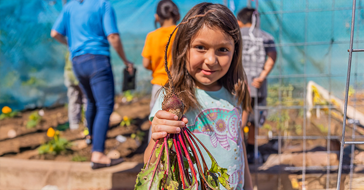 Girl in Vegetable Garden